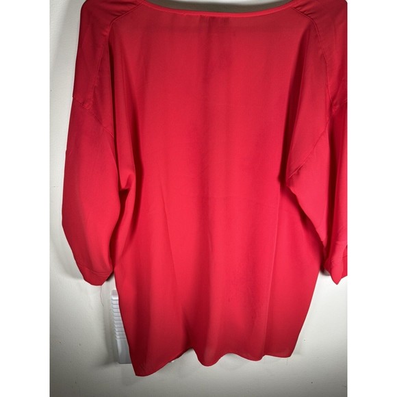Venus Red Roll-Tab Top Blouse with Front Zippers - Size Medium - Women's Fashion - Picture 7 of 9